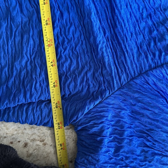 Elegant Blue Ruched Dress - Picture 7 of 9